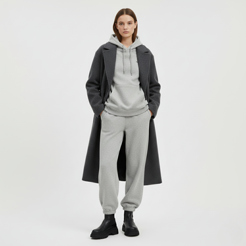 Wool Blend Long Coat