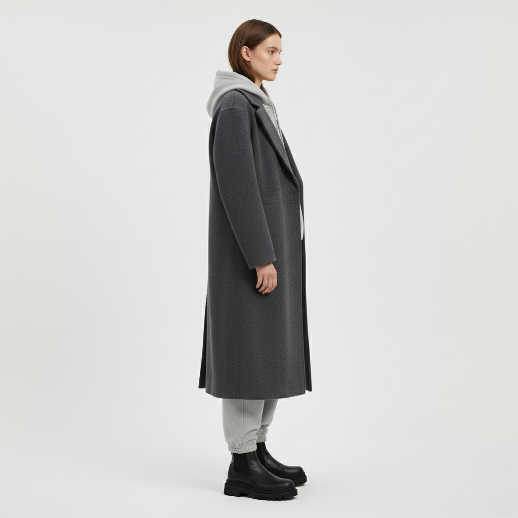 Wool Blend Long Coat